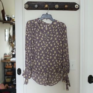 Free People Pirate Blouse with Doves